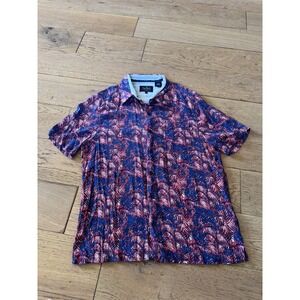 Nat Nast‎ Legacy Original Silk Rayon Palm Print Short Sleeve Shirt